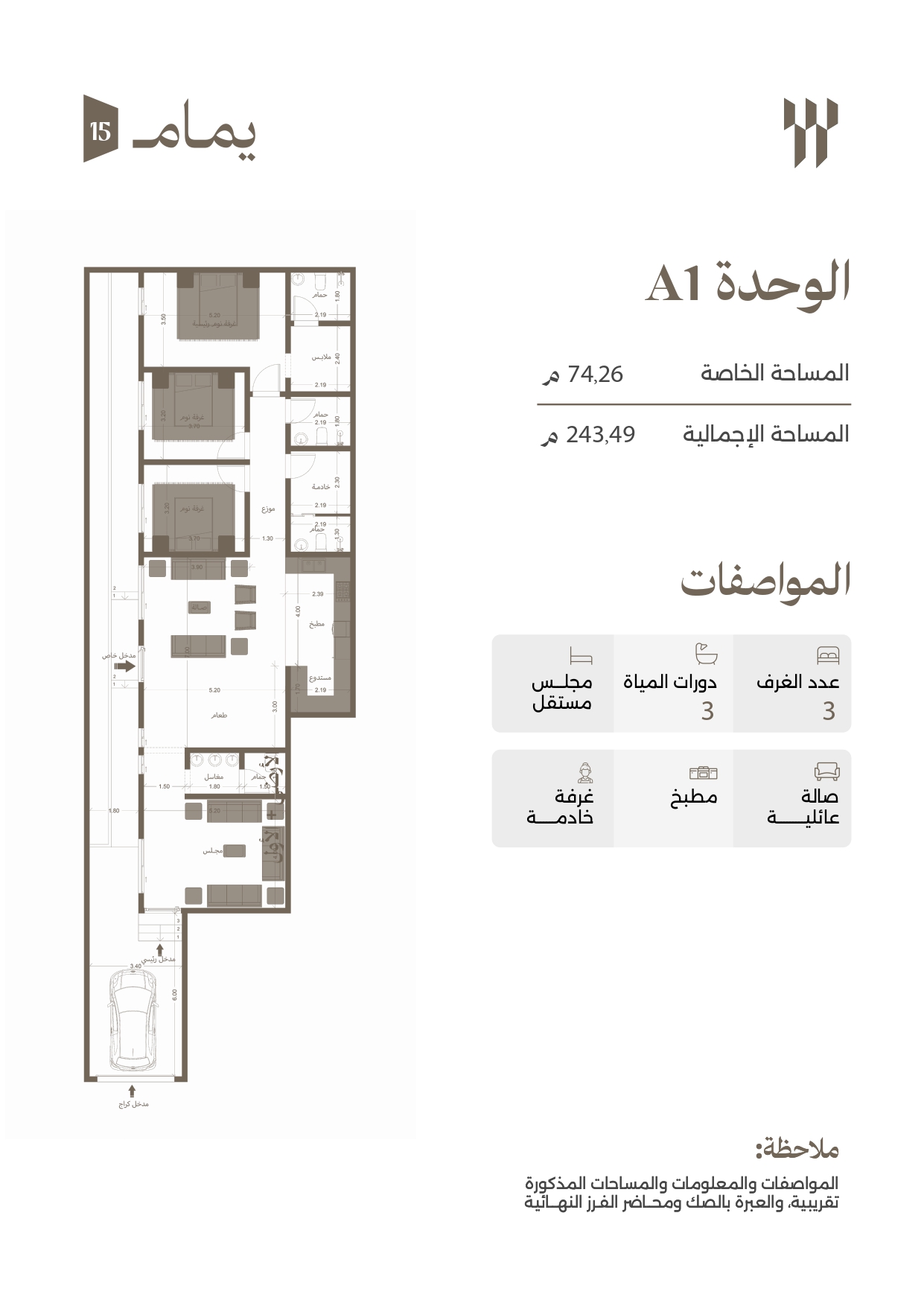 مخطط الوحدة A01