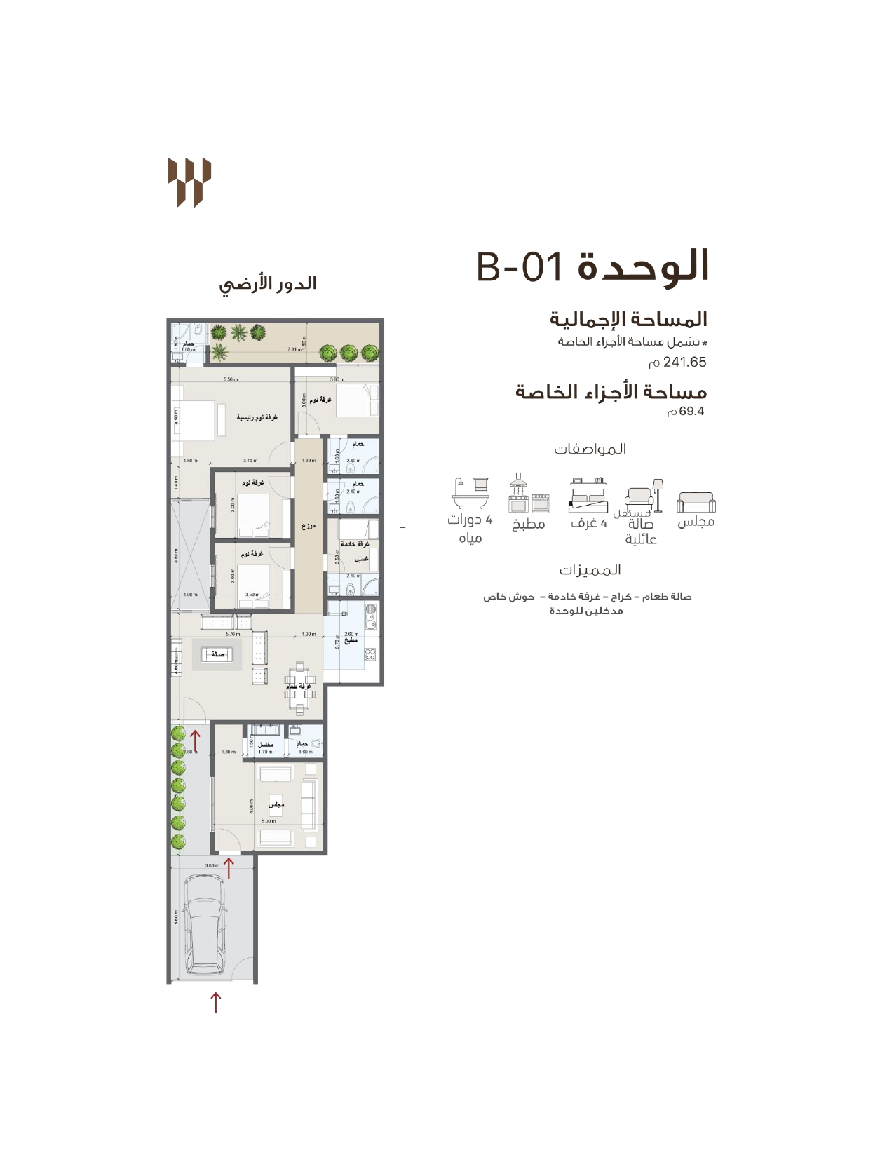 مخطط الوحدة B01